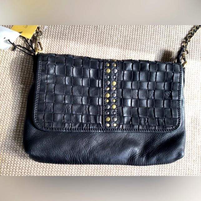 Nwt Marta Ponti Woven Leather Shoulder Bag
